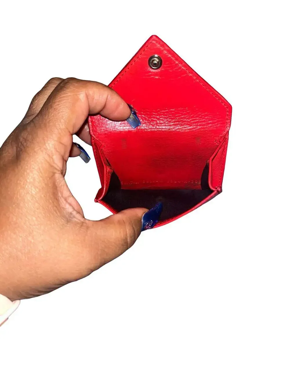 Balenciaga Papier Mini Trifold Wallet in Red Leather